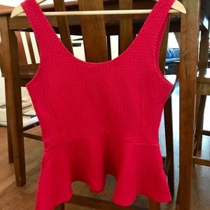 Ganni anthropologie raspberry pink peplum tank
